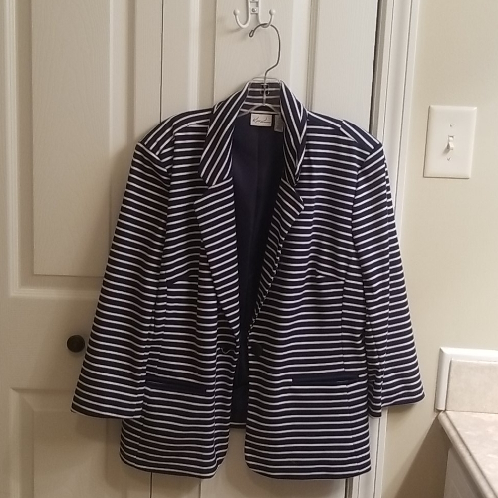Navy and white stripped jacket